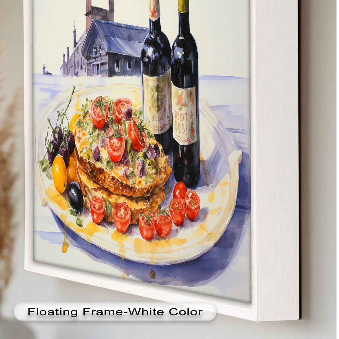 Tuscan Table – Rustic Lasagna and Wine Still Life Food Painting