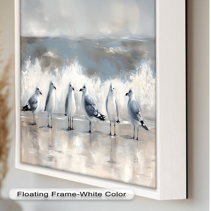 Seagulls and Surf – Bird Oil Painting
