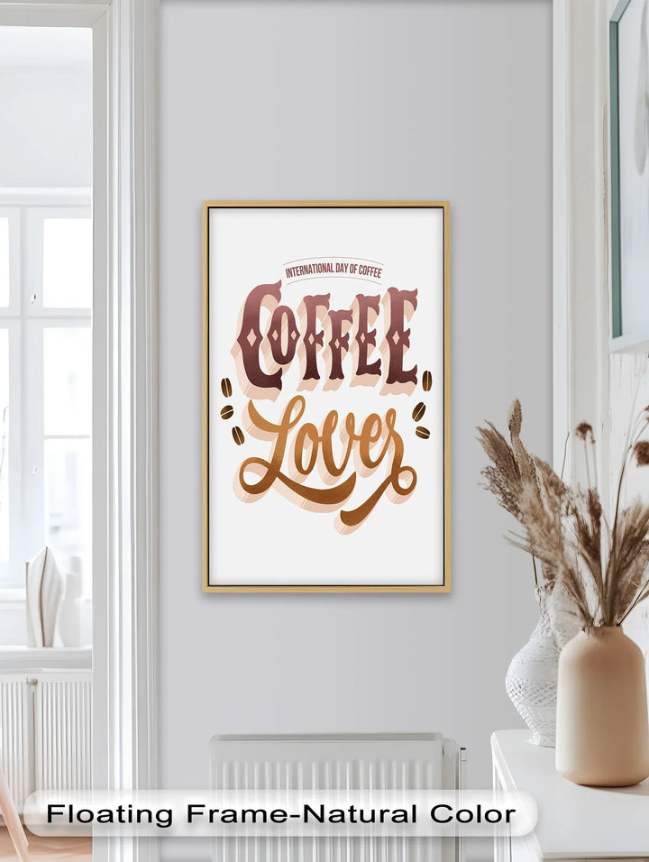 Coffee Lover Typography Art – Coffee Day Oil Painting - MyPhotoStation