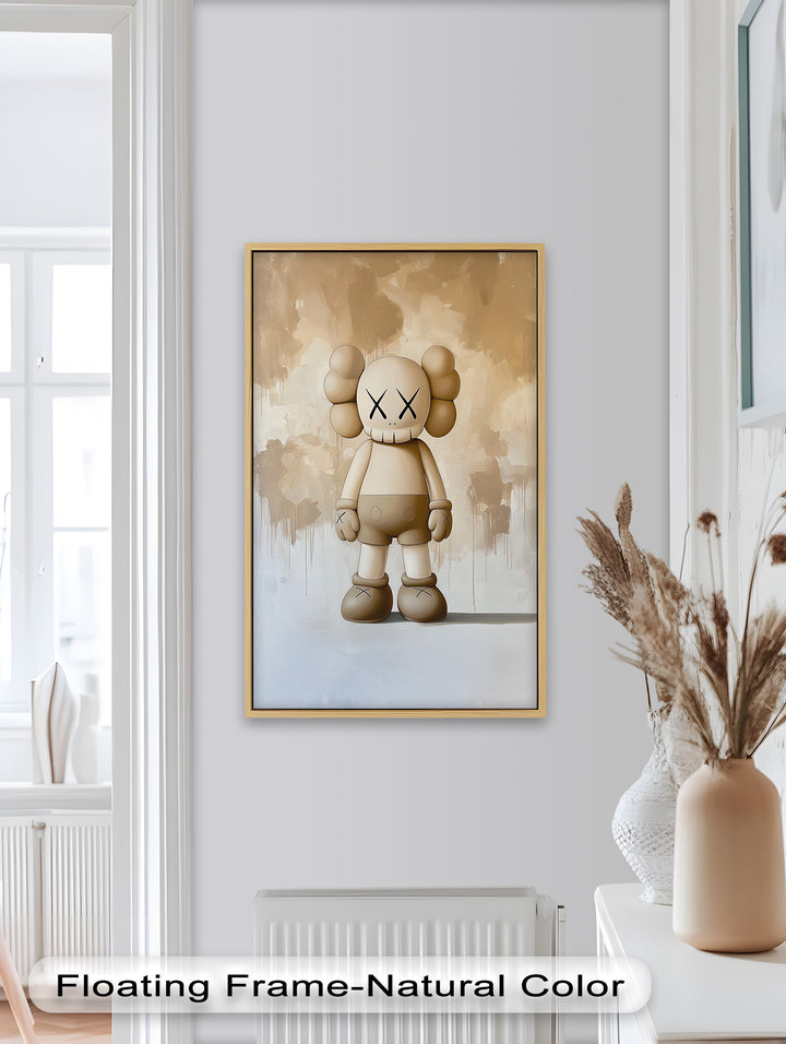 Monochrome Companion – Minimalistisches KAWS-Ölgemälde