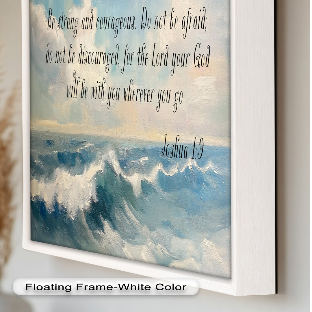 Joshua 1:9 – Strength and Courage Bible Verse Oil Painting