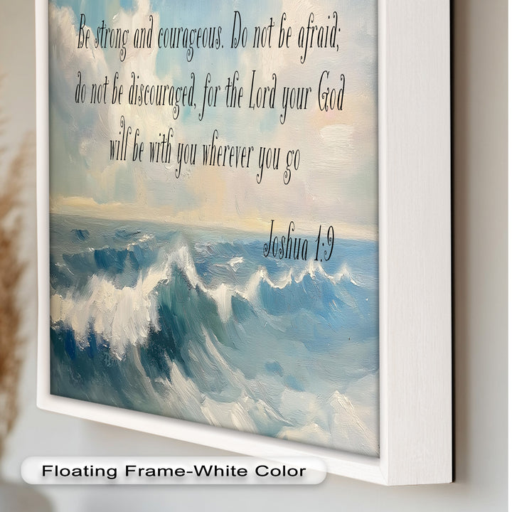 Joshua 1:9 – Strength and Courage Bible Verse Oil Painting