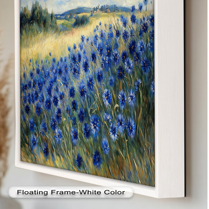 Golden Fields and Blue Cornflowers – Impressionist Meadow Scene Oil Painting