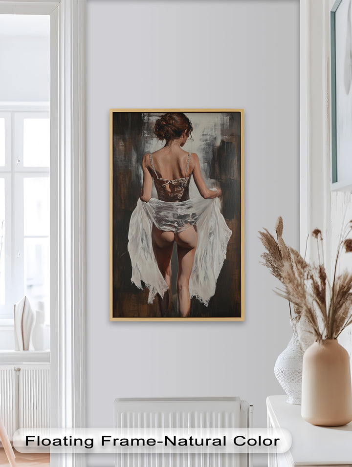 Soft Steps in Lace – Romantic Figurative Nude Oil Painting
