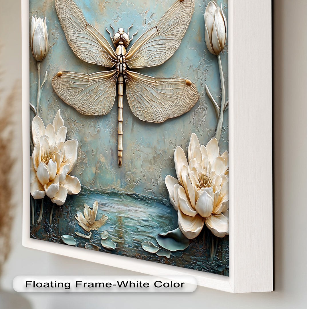 Vintage Dragonfly – Framed Oil Painting