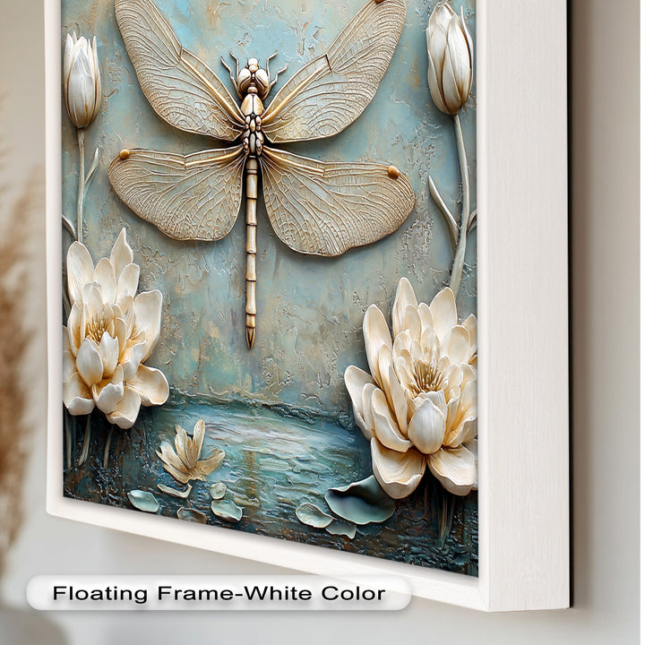 Vintage Dragonfly – Framed Oil Painting