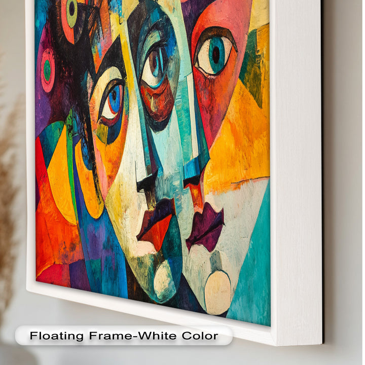 Entwined Visions Oil Painting – Fauvist Dual-Face Expressionism