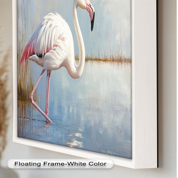 Graceful Flamingo in Shallow Water – Animal Oil Painting