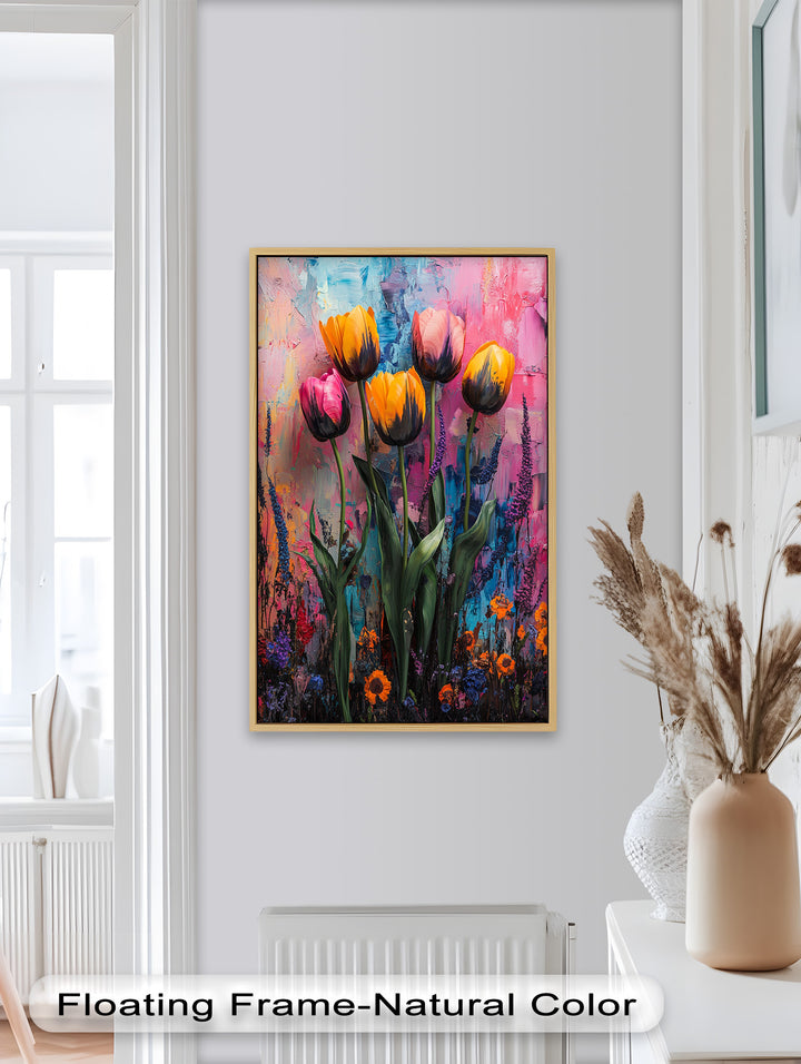 Colorful Tulip Garden - Flower Oil Painting