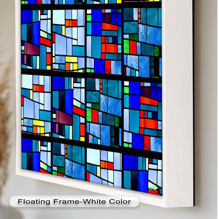 Moderne geometrische Wandkunst – gerahmtes Ölgemälde