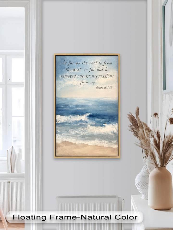 Psalm 103:12 – Vergebung &amp; kostenloses Bibelvers-Ölgemälde