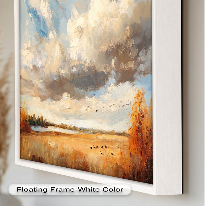 Autumn Meadow Wall Art – Impressionist Landscape Oil Painting
