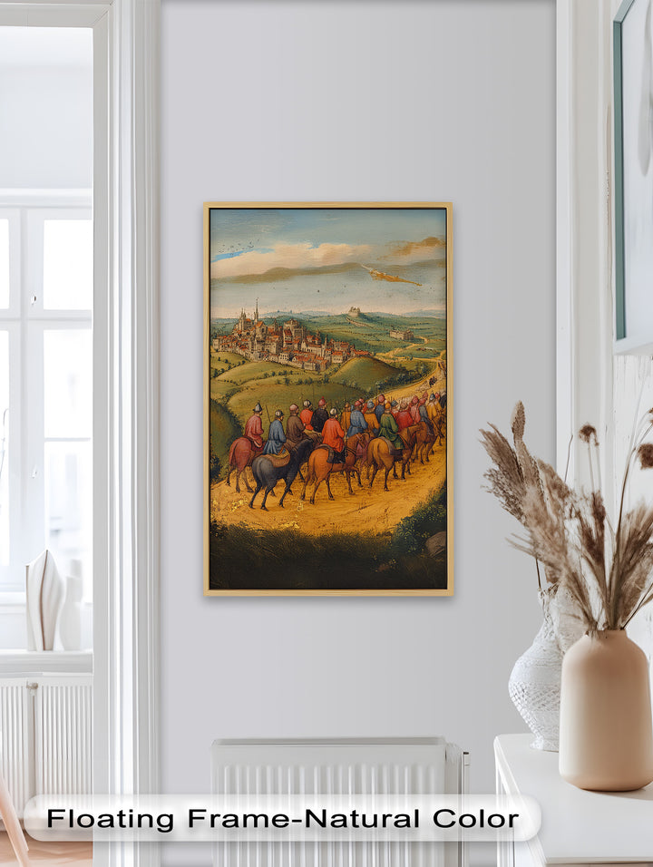 Prozession zur Festung – Mittelalterliche Kavallerie Historisches Ölgemälde