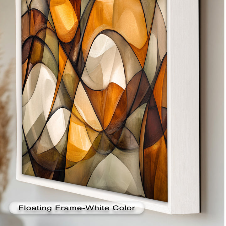 Golden Flow – Geometrisches Ölgemälde