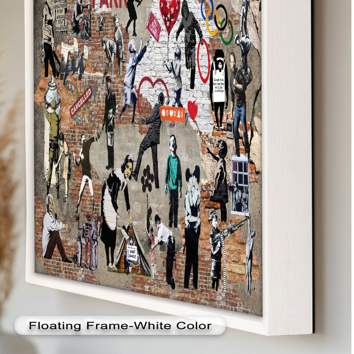 Voices on the Wall – Iconic Banksy Collage Oil Painting