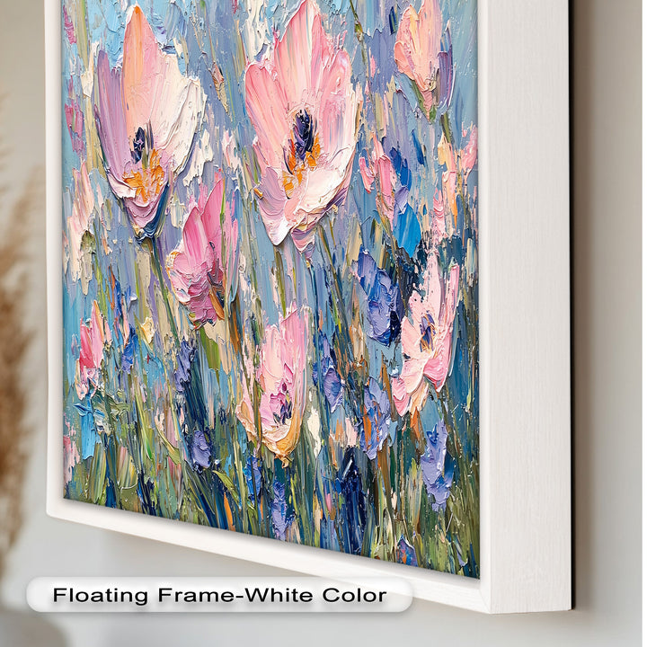 Pink and Violet Wildflower Bloom - Flower Oil Painting