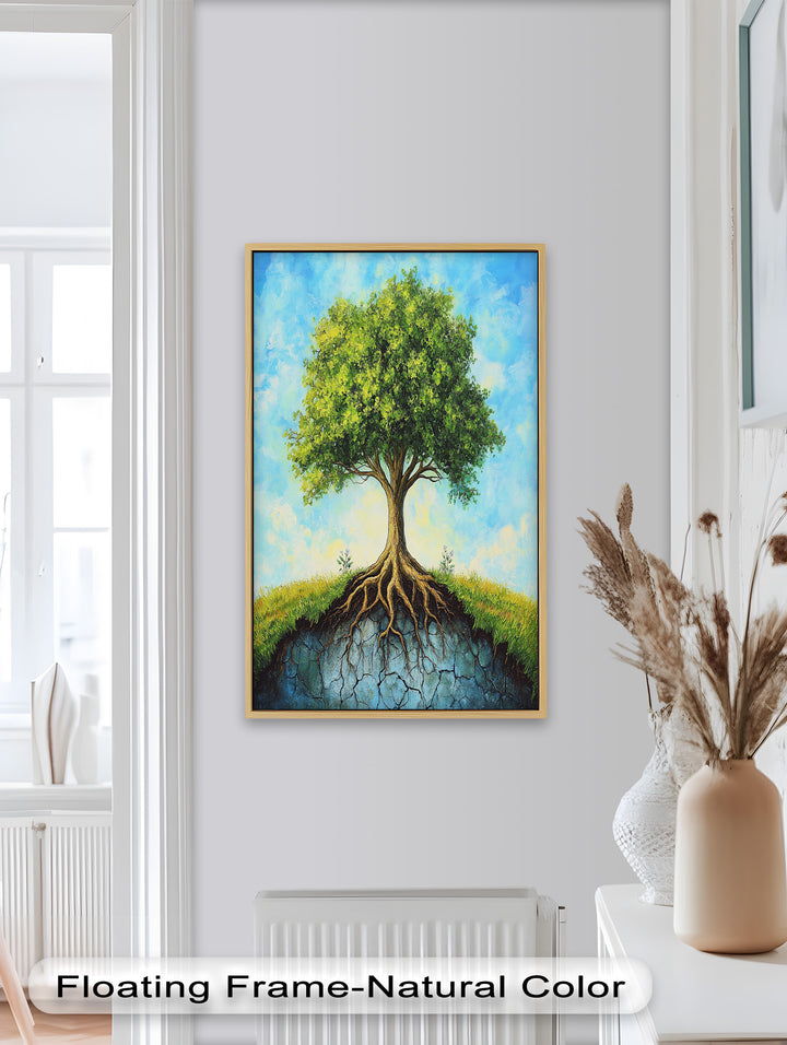 Firmly Planted – Tree of Faith with Roots Oil Painting