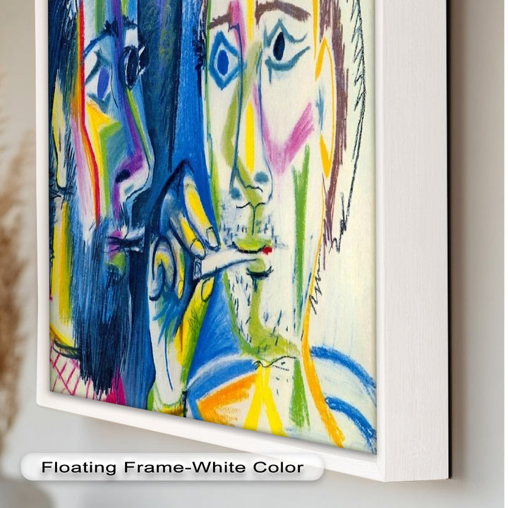 Two Men Smoking by Pablo Picasso – Expressionist Oil Painting