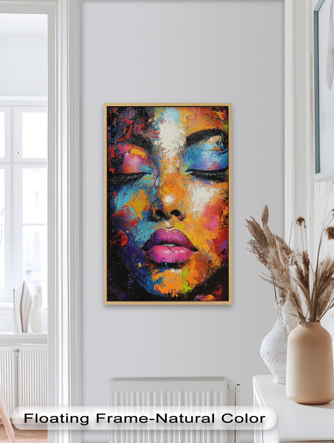 Chromatic Reverie – Bold Female Portrait in Abstract Oil Painting