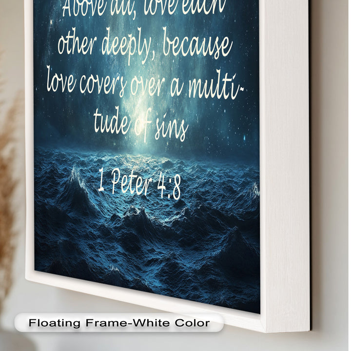 1 Peter 4:8 – Love and Forgiveness Bible Verse Oil Painting