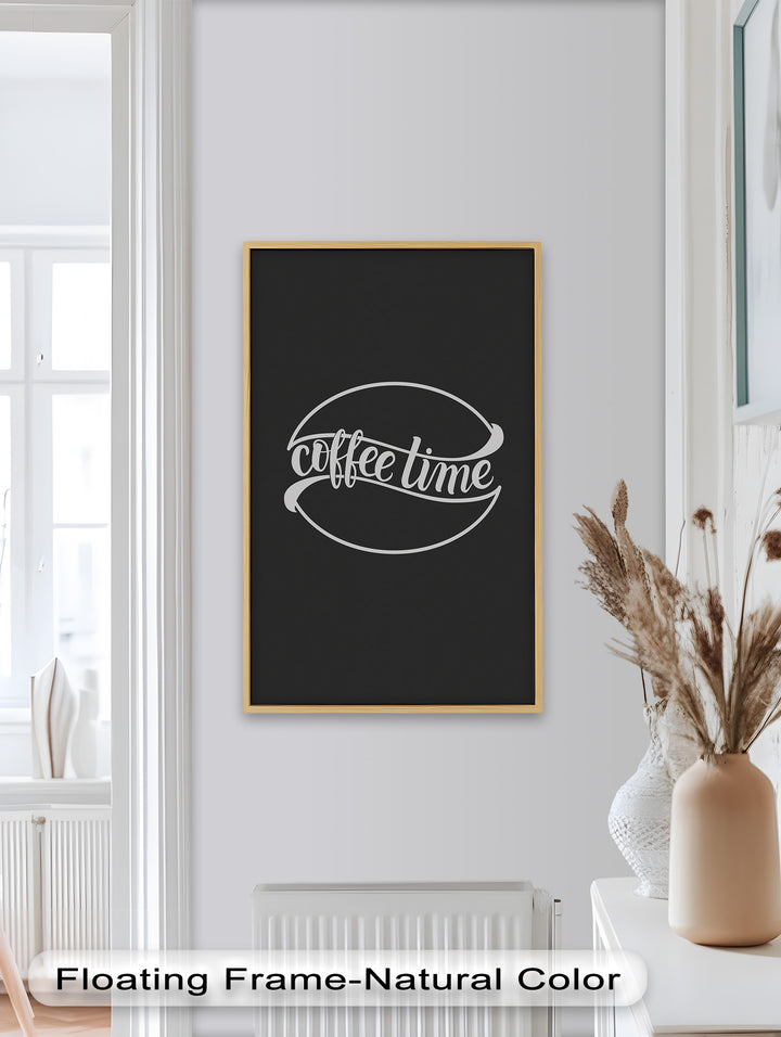 Modern Coffee Time Typography – Minimalist Oil Painting