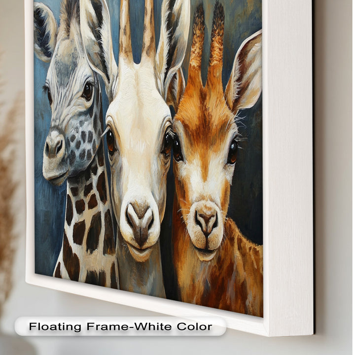 Trio of Giraffes – Animal Oil Painting