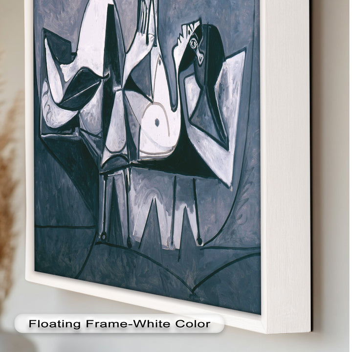 Geometry of Stillness – Monochrome Reclining Picasso Oil Painting