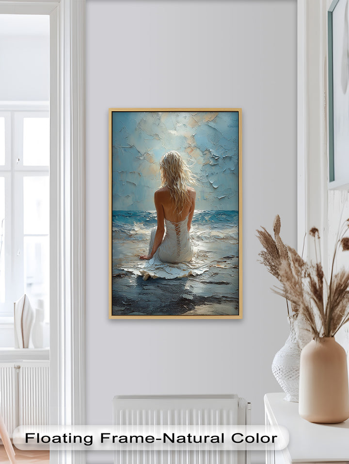 Whispers of the Tide – Serene Ocean Abstract Oil Painting