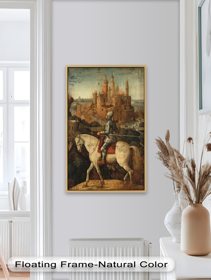 Wächter der Burg – Mittelalterlicher Ritter und Festung Historisches Ölgemälde
