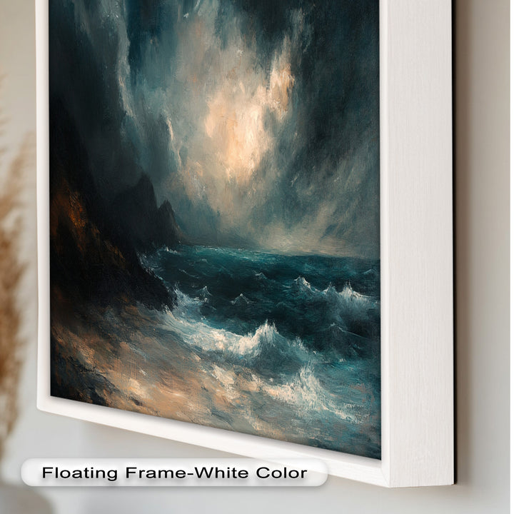Ocean Wall Art - Stormy Coastline Seascape Oil Painting