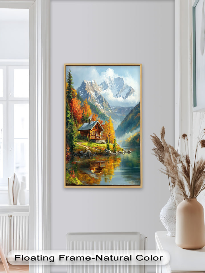 Herbst-Retreat – Berghütte am Lake Hudson River Ölgemälde