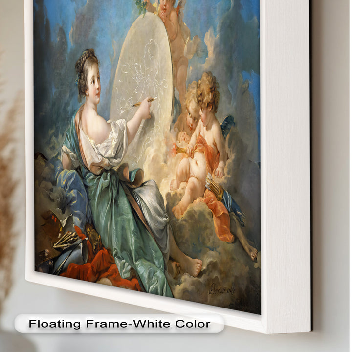 Allegorie der Kunst und Unschuld – Rokoko-Ölgemälde