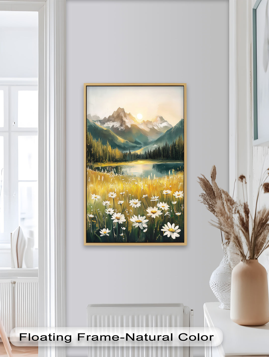 Bergsee mit Gänseblümchen - Hudson River Ölgemälde