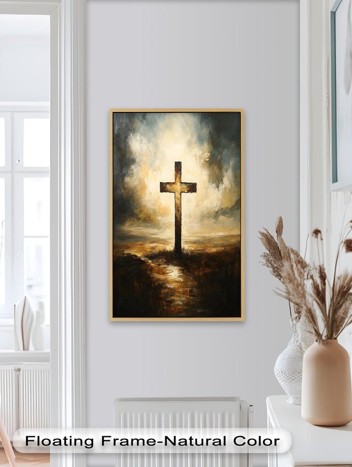 Licht der Erlösung – Christliches Kreuz Ölgemälde