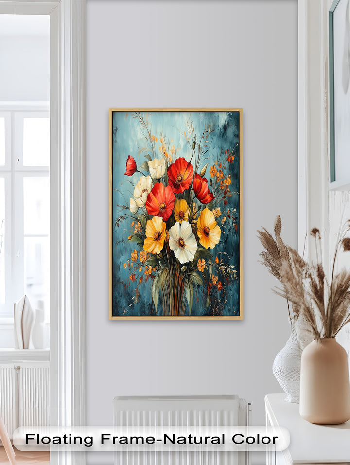 Vibrant Harmony – Multicolored Bloom Bouquet Flower Oil Painting