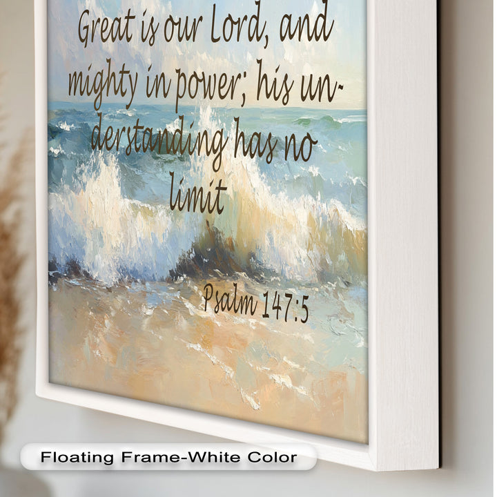 Psalm 147:5 – God's Power and Wisdom Bible Verse Oil Painting