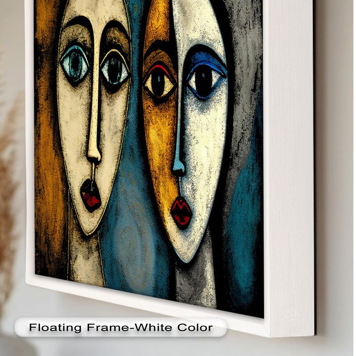 Duality of Gaze – Abstract Expressionist Portrait Picasso Oil Painting