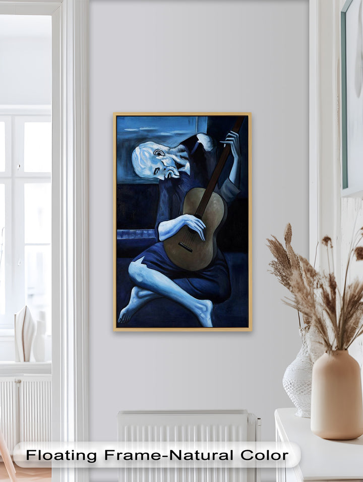 Melancholy Strings – Blue Period-Inspired Guitarist Oil Painting