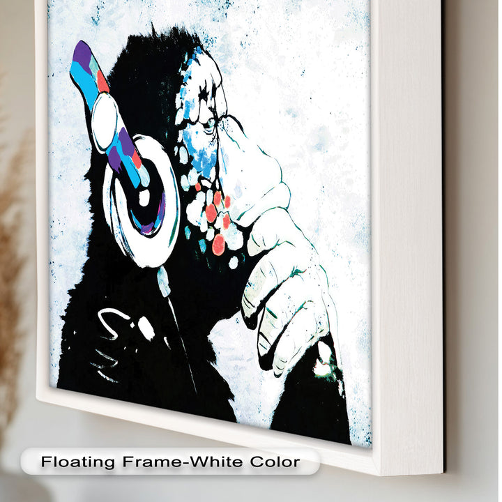 Contemplative Chimp with Headphone – Banksy Oil Painting