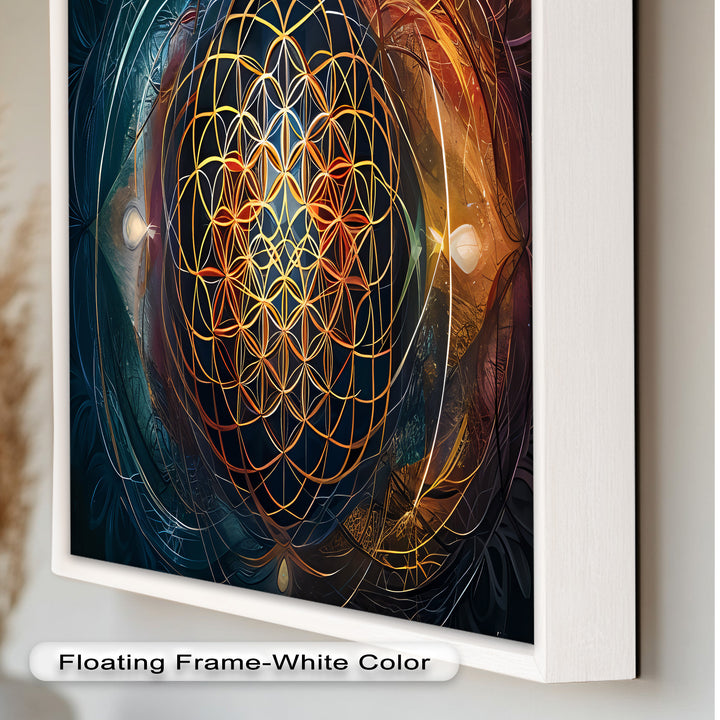 Spiritual Wall Art-Sacred Geometry Flower of Life Oil Painting