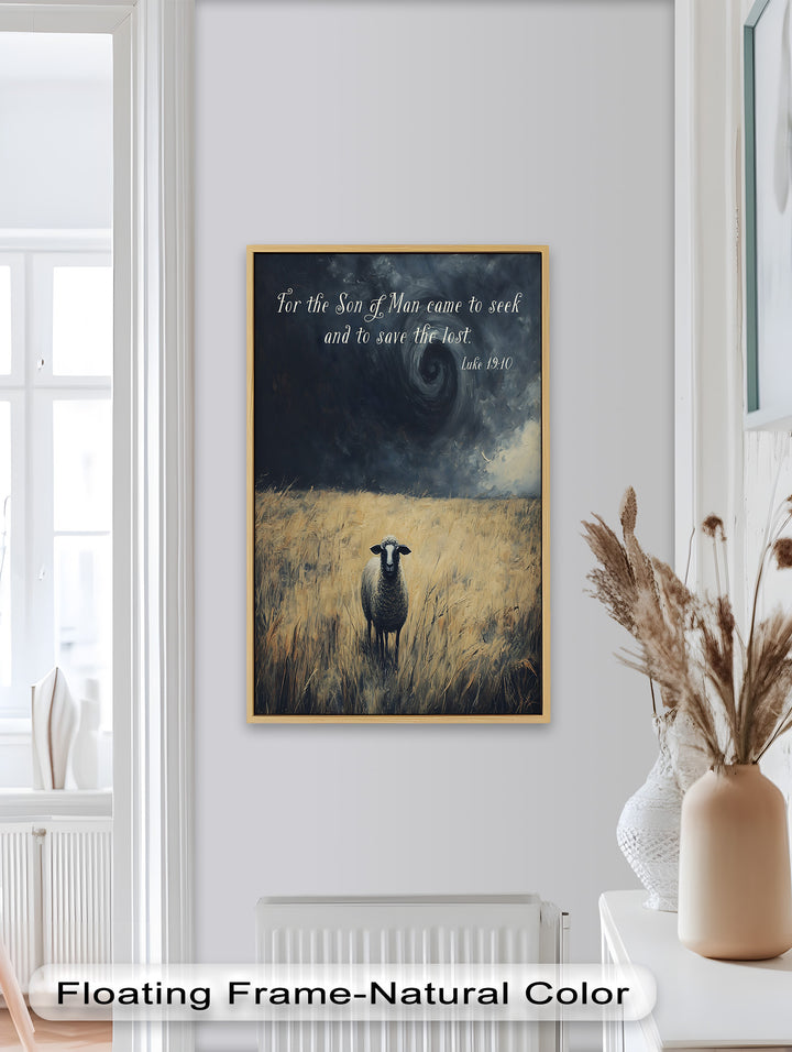 Lukas 19:10 Christliche Kunst – Das verlorene Schaf Bibelvers Dekor