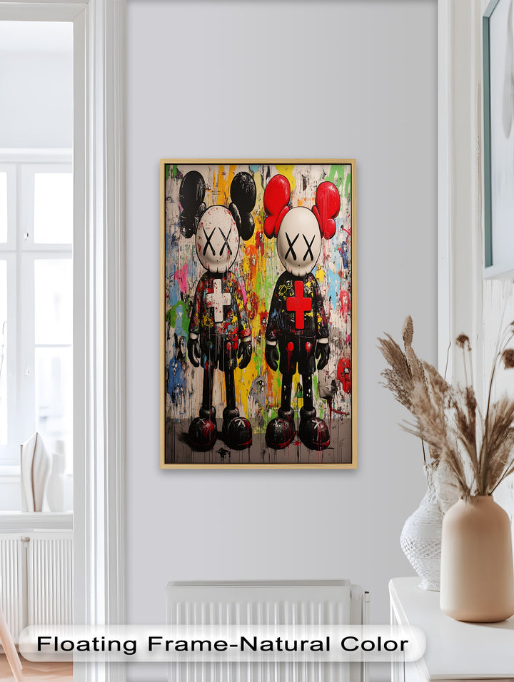 Dual Manifest – Abstraktes Duo KAWS Ölgemälde