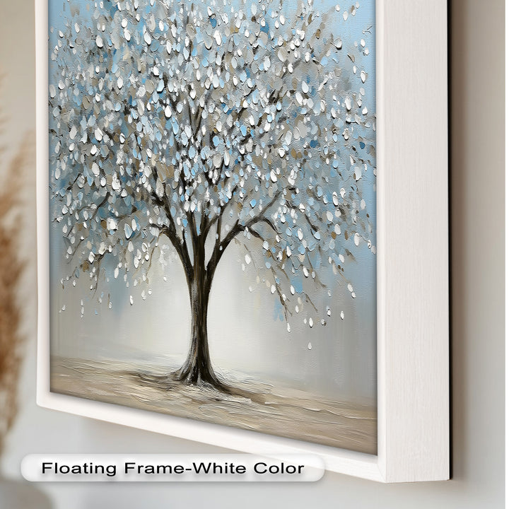 Snowflower Tree – Modern Framed Oil Painting