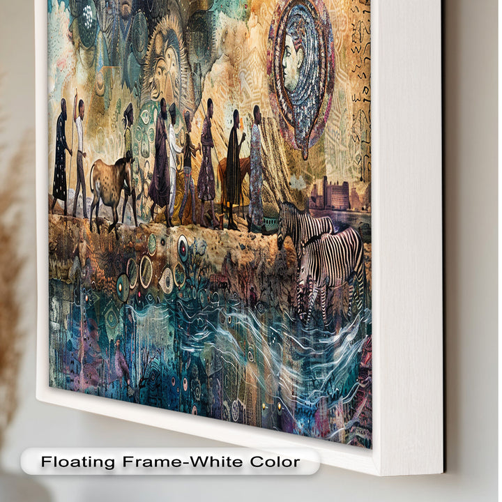 Echoes of Migration – Symbolic Journey Through Time Oil Painting
