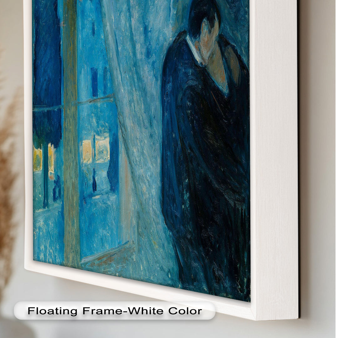 The Kiss by Munch – Romantic Blue Interior Oil Painting