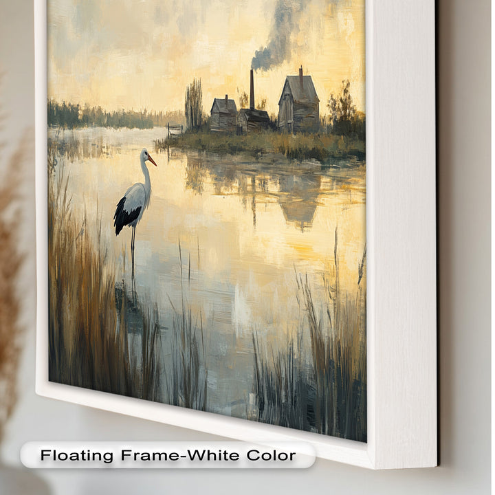Stork at Dusk – Animal Oil Painting