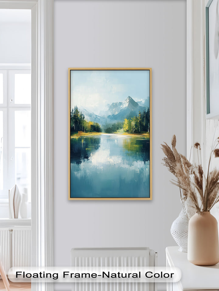 Stille Reflexion – Ruhige Berglandschaft am Hudson River, Ölgemälde