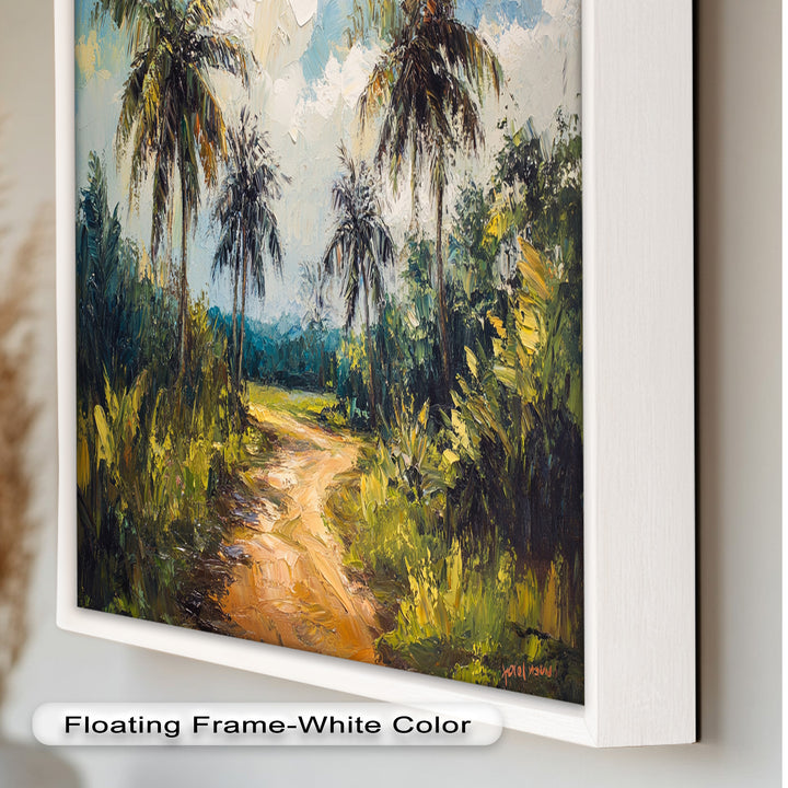 Tropical Pathway with Palm Trees – Impressionist Oil Painting