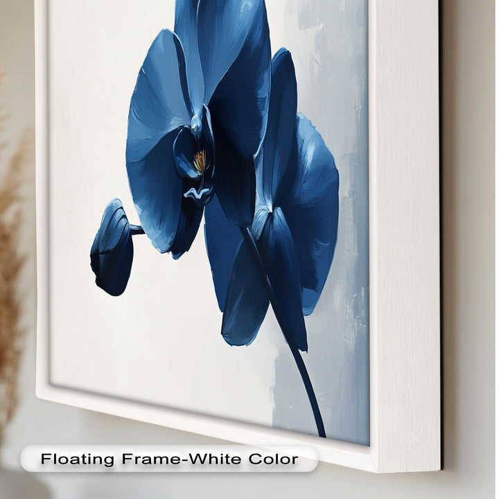 Blue Orchid Wall Art – Modern Floral Oil Painting
