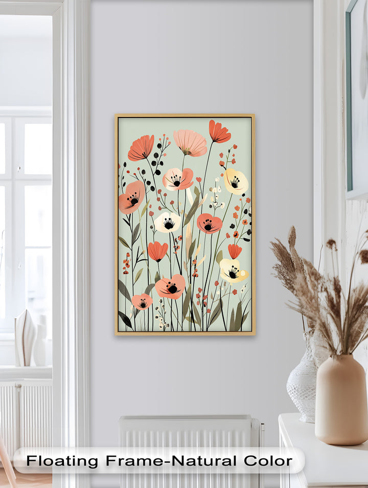 Wild Meadow Whispers – Boho Blumen Ölgemälde